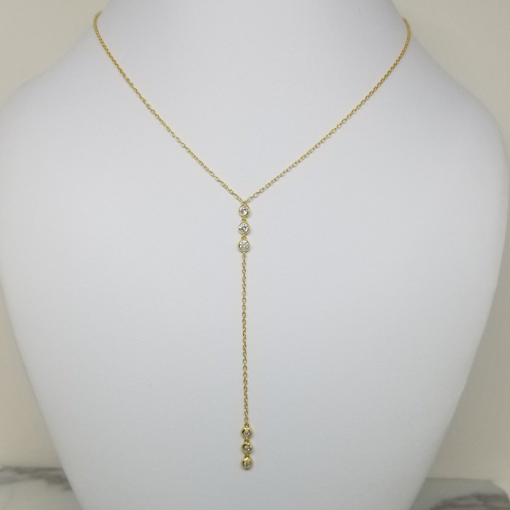 Sterling Silver W/Dangling 3mm CZ